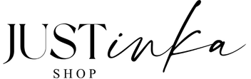 Justinka juodas logotipas