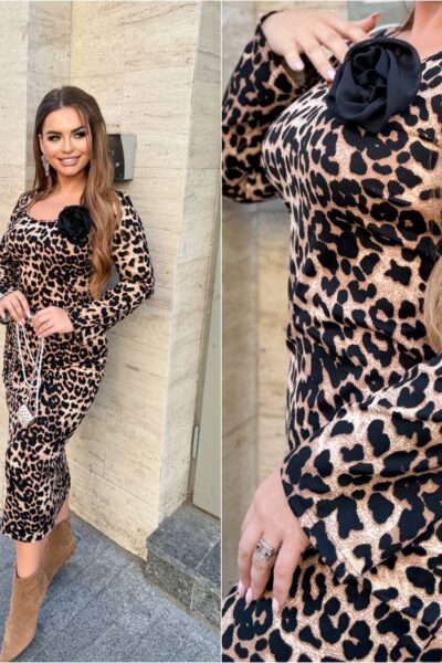 Leopardo rašto suknelė