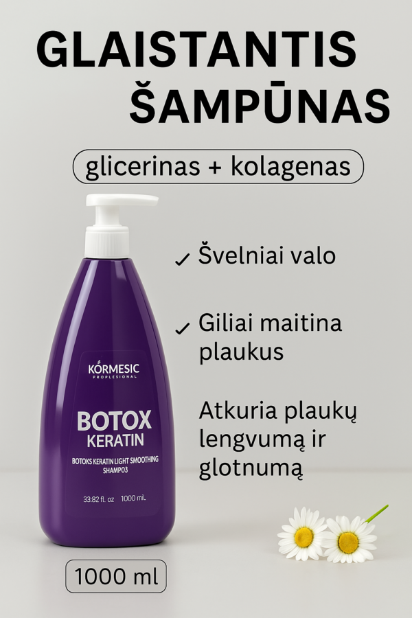 Kormesic plaukų šampūnas su keratinu ir botoksu - Image 4