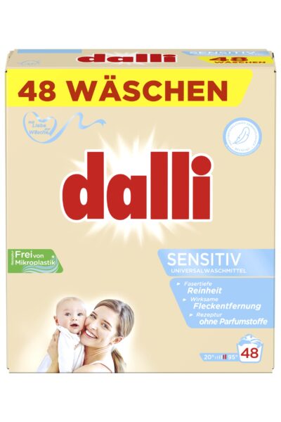 Dalli skalbimo milteliai Sensitive, 3.12 kg