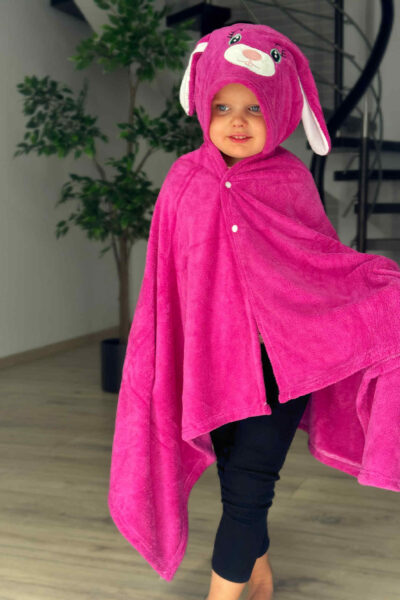 Vaikiškas mikrofibra rankšluostis su gobtuvu ZUIKIS