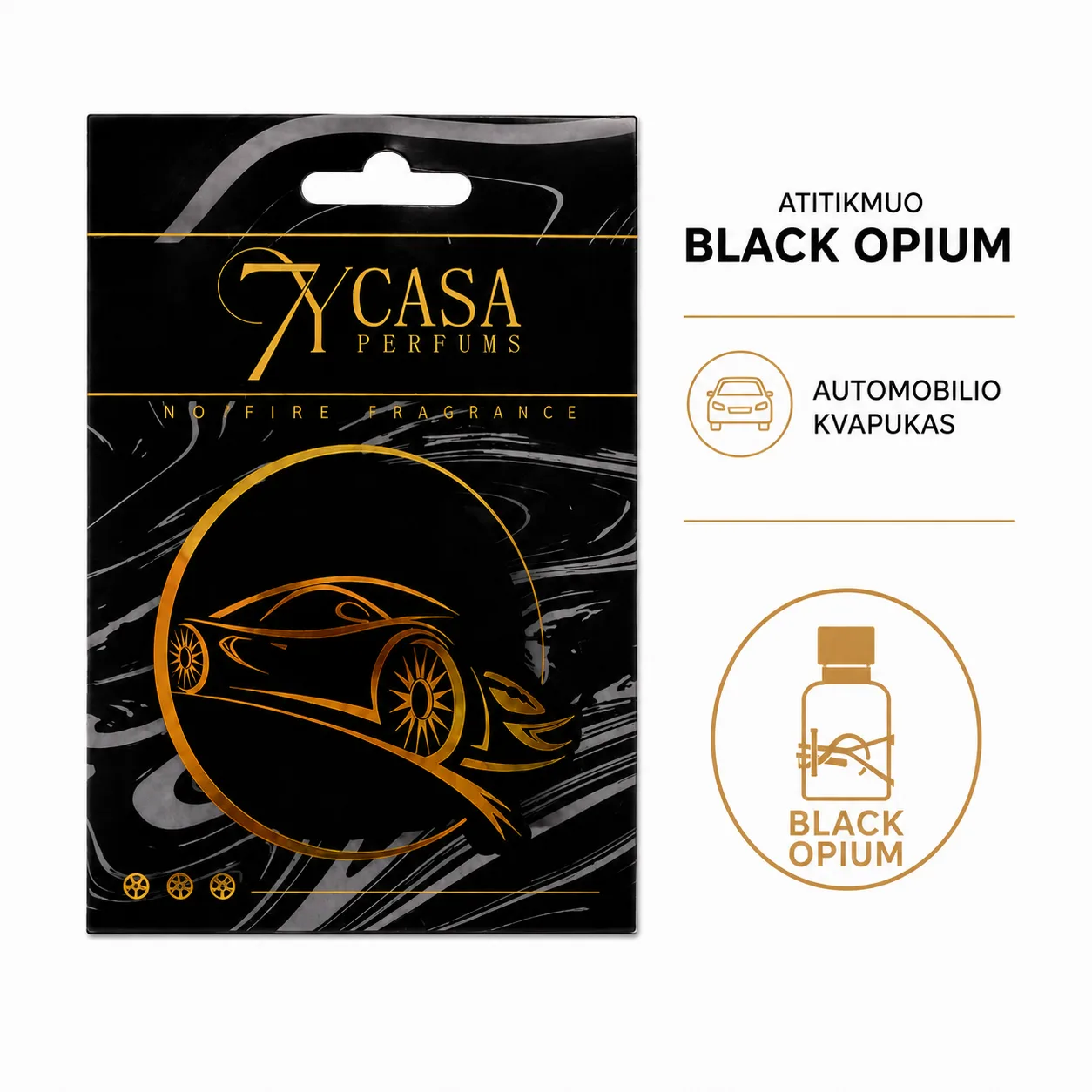 „7YCASA“ automobilio kvapukas – įkvėptas Black Opium aromato