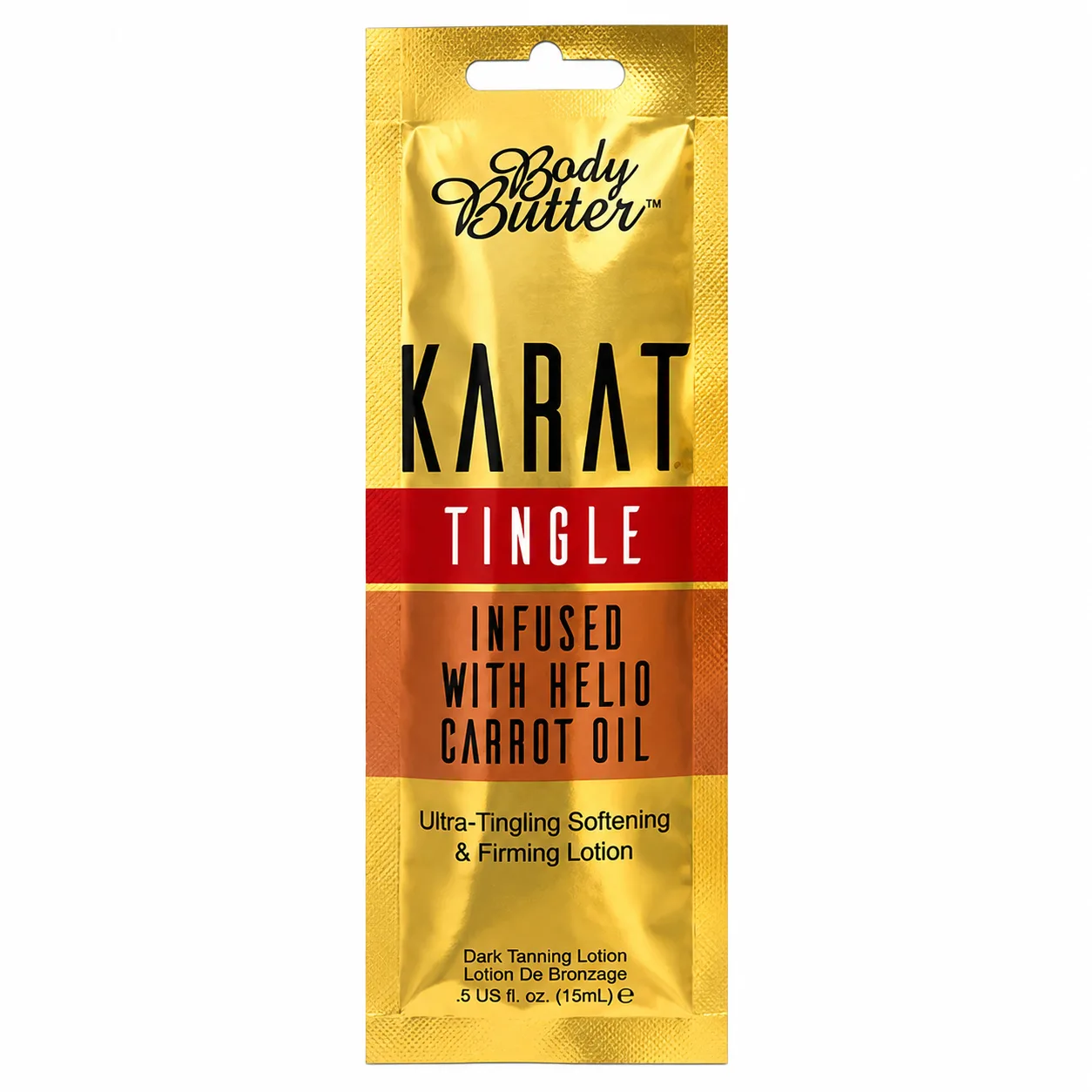 Body Butter „Karat Tingle“ stipus šildantis įdegio kremas, 15ml